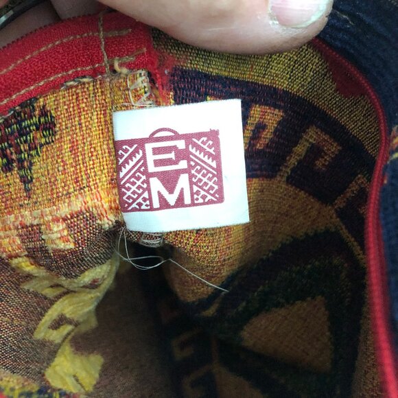 Vintage Ercan May Handwoven Kilim Tapestry Crossbody Bag – Tribal Boho Textile - Picture 6 of 8